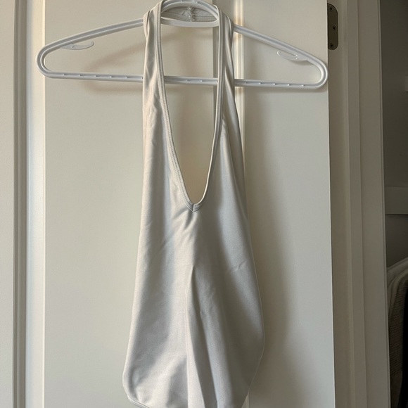 White V-Neck Bodysuit - Picture 1 of 1